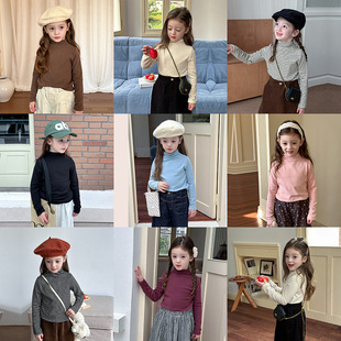 A1-021 純色半高領內搭上衣男女童軟糯舒適中領打底衫1