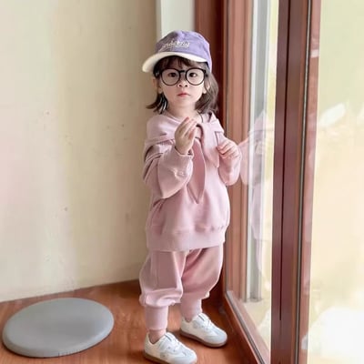 C1-046 尖尖帽圍巾加絨加厚上衣加長褲套裝1