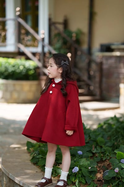 C1-033 聖誕新款尖尖帽呢料加絨加厚斗篷上衣7