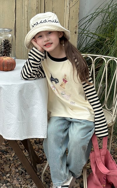 A1-023 韓版可愛長袖軟糯舒適棉質卡通打底衫2