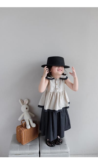 C1-015 娃娃領氣質法式寶寶上衣加寬褲套裝2