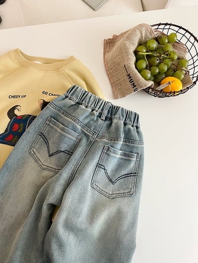 A1-025 復古水洗休閒百搭牛仔褲8