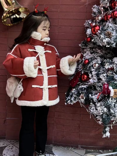 C1-036 聖誕新款鹿皮絨複合仿兔毛內裡保暖加厚外衣外套3