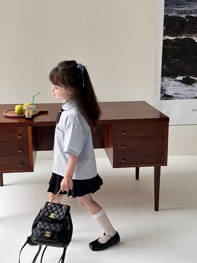 A1-014 泰式學院風小領結襯衫半身裙兩件套裝6