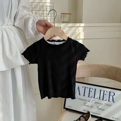 B1-041 冰絲莫代爾木耳捲邊透氣百搭短袖上衣7