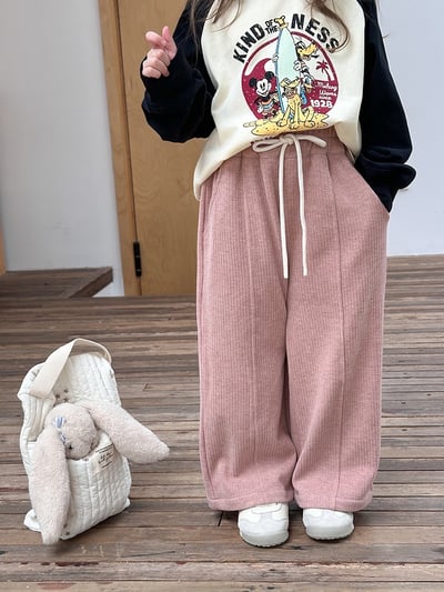 A1-022 洋氣保暖休閒褲加厚羊絨混紡直筒褲5