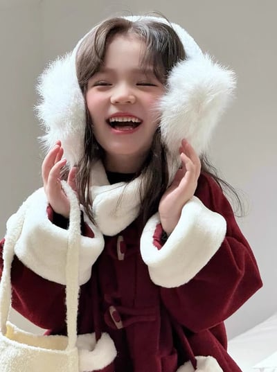 C1-034 聖誕新款棉衣厚實牛角扣羊絨呢料外套上衣送手套8