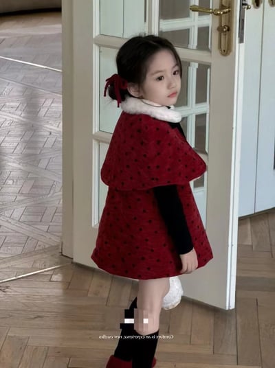 C1-031 聖誕新款小香風夾棉加厚披肩加背心裙打底上衣套裝4