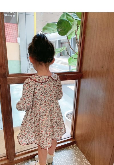 C1-099 公主碎花圓領洋裝娃娃裙5