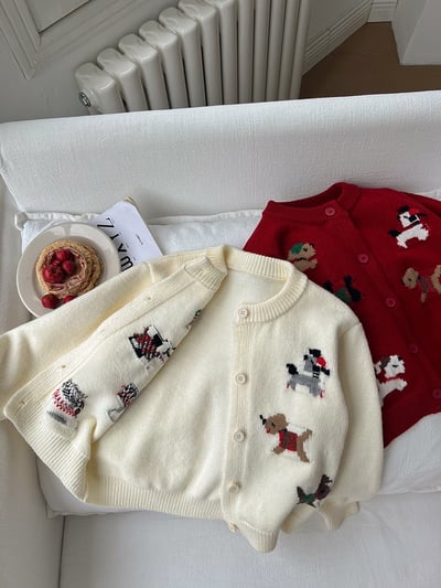 A1-031 聖誕新款軟糯氛圍感卡通小狗毛衣外套10