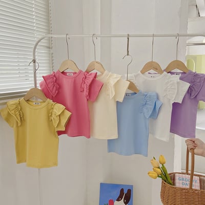 B1-013 女孩荷葉邊飛袖短袖上衣13