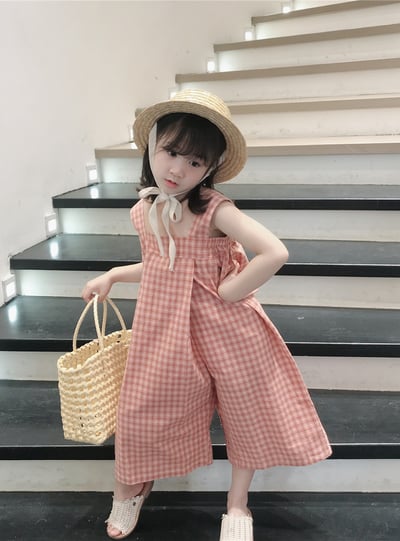 C1-014 格子吊帶韓國版連身褲吊帶連身衣3