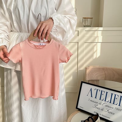 B1-041 冰絲莫代爾木耳捲邊透氣百搭短袖上衣6