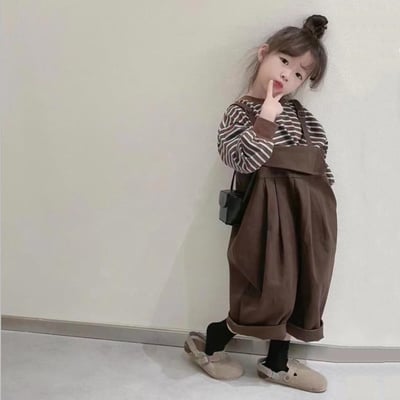 C1-103 條紋長袖打底衫上衣加連身燈籠褲2