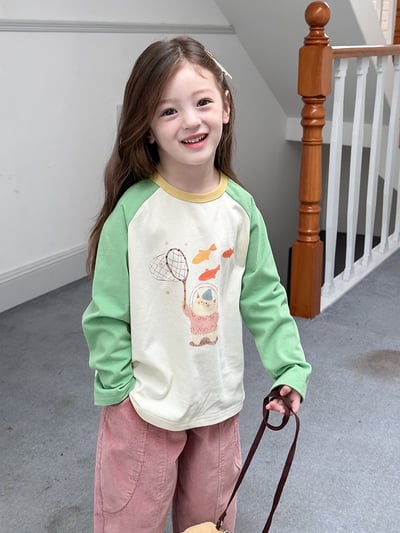 A1-023 韓版可愛長袖軟糯舒適棉質卡通打底衫12