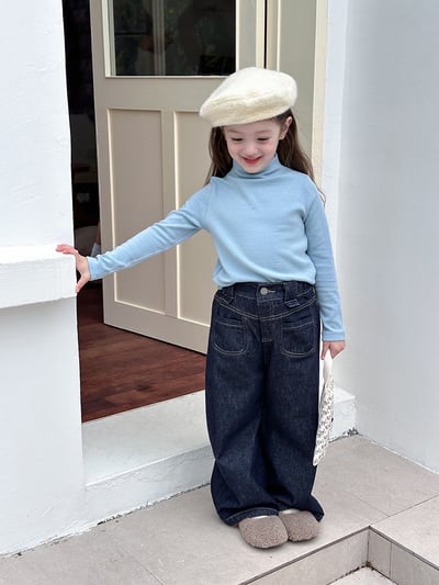 A1-021 純色半高領內搭上衣男女童軟糯舒適中領打底衫5