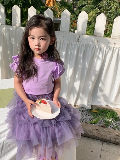 B1-013 女孩荷葉邊飛袖短袖上衣5