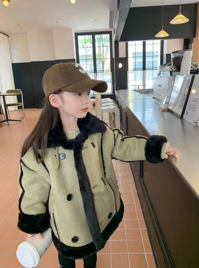 C1-045 鹿皮绒时装版加毛加厚外衣上衣外套5