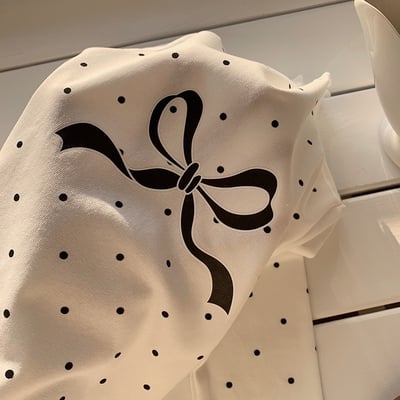 B1-067 氛圍感波點印花打底衫木耳邊上衣9