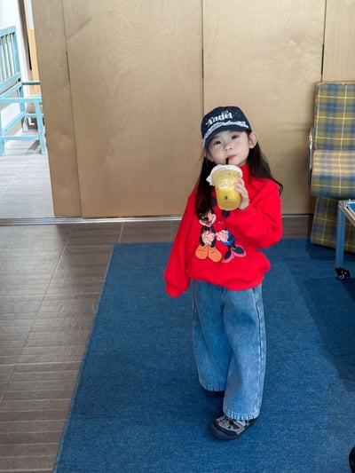 D1-026 加絨加厚圓領印花上衣+加絨牛仔褲13