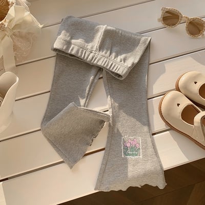 B1-062 純色彈性坑條打底褲韓版木耳邊休閒褲7