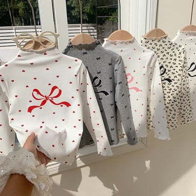 B1-067 氛圍感波點印花打底衫木耳邊上衣3