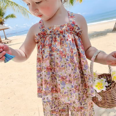 C1-016 花朵吊帶上衣+九分褲套裝7