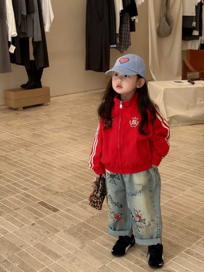 D1-019 韓美式復古外套+塗鴉牛仔褲3