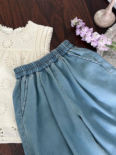 A1-013 森系度假風設計感鏤空刺繡甜美蕾絲背心無袖上衣11