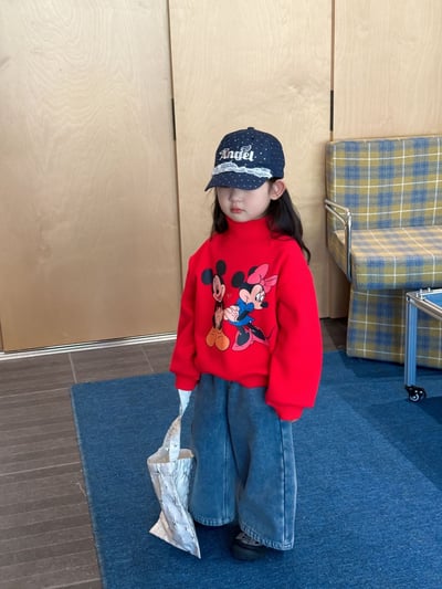 D1-026 加絨加厚圓領印花上衣+加絨牛仔褲4