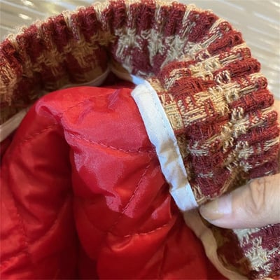 C1-058 聖誕新年小香風格子呢料夾棉加厚外套加裙子套裝7