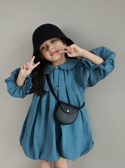 C1-025 娃娃領小清新長袖花苞裙連身裙2