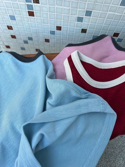 A1-003 韓式多巴胺無袖洋氣清爽撞色小背心11