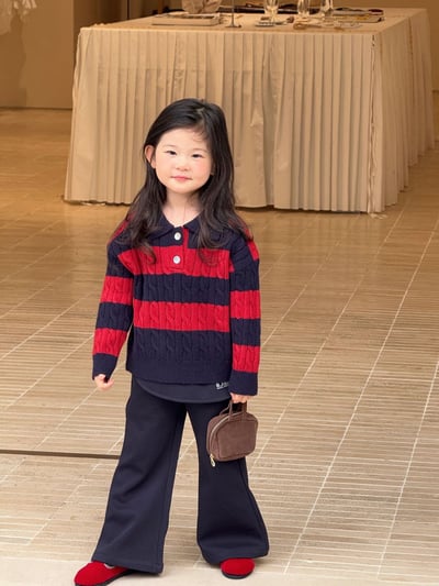 D1-021 紅條紋Polo領毛衣套裝6