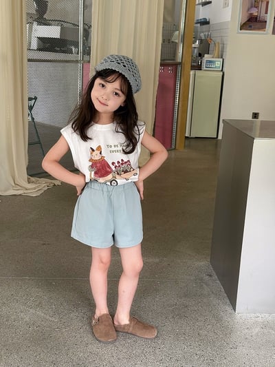 A1-006 全棉短褲女孩寶寶純色休閒三分褲子夏季韓版百搭熱褲6