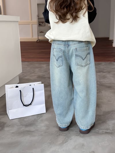 A1-025 復古水洗休閒百搭牛仔褲3