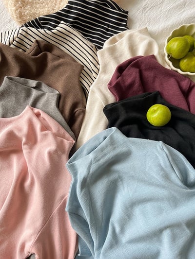 A1-021 純色半高領內搭上衣男女童軟糯舒適中領打底衫20