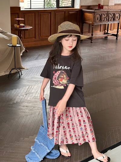 A1-017 趣味修狗上衣韓版半袖寬鬆可愛短袖套裝2