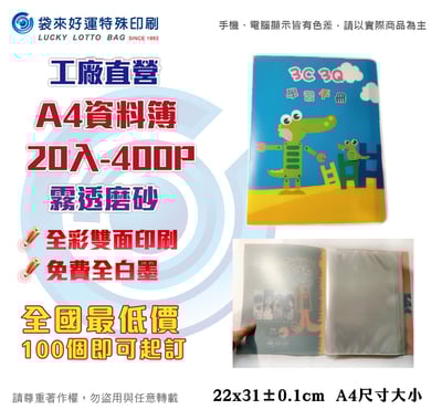 A4-資料簿20入-霧透磨砂400P1