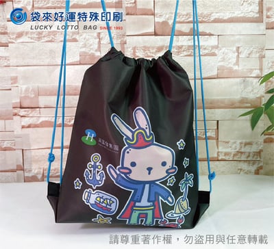 尼龍束口後背袋-寬35高40cm-全彩熱昇華3