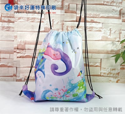 尼龍束口後背袋-寬35高40cm-全彩熱昇華4