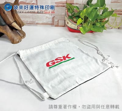 棉布束口後背袋-寬35高40cm-單色網印2