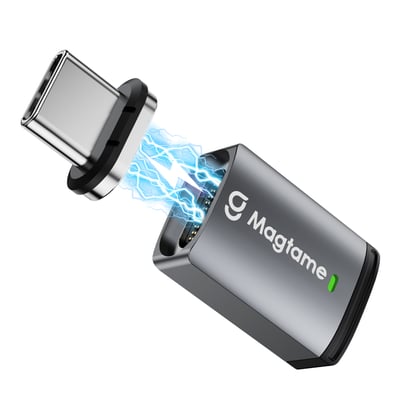 USB-C 480Mb/240W PD三合一磁性轉接頭/直頭款-TZ671