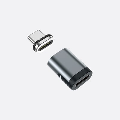USB-C 4K/20Gb/240W PD三合一磁性轉接頭/直頭款-TZ281