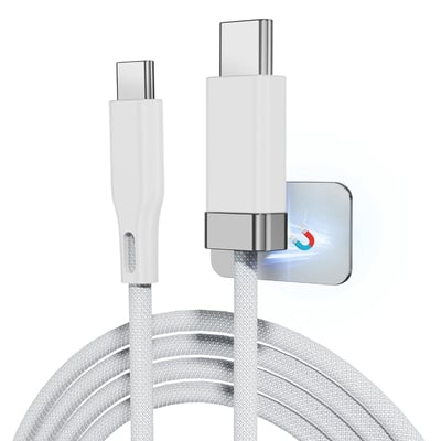 OM-MagCables Type-C to Type-C 60W磁性可固定充電傳輸線1