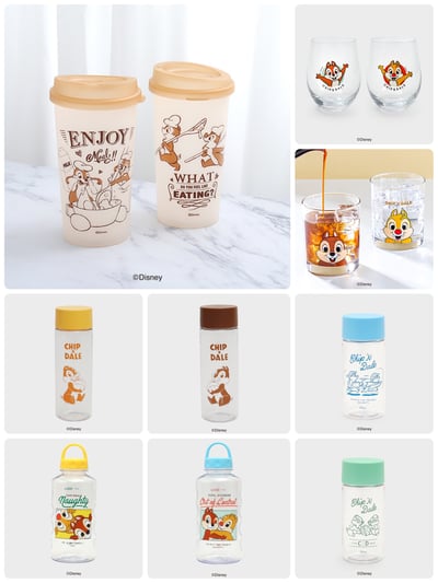 韓國大創 X 迪士尼聯名 奇奇蒂蒂家族 塑膠水壺/杯 環保杯 玻璃瓶/杯 保溫杯/瓶1