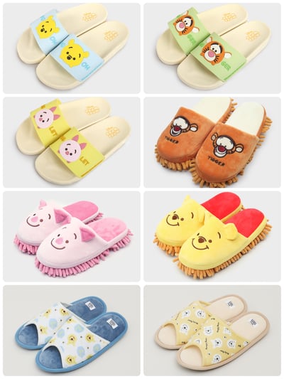 韓國大創 X 迪士尼聯名 小熊維尼家族 居家室內拖鞋2