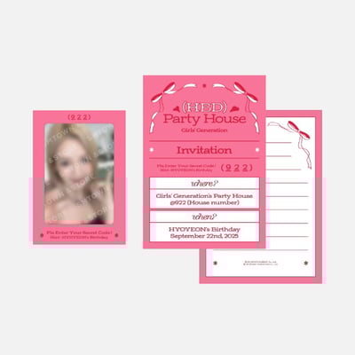 Girls' Generation 少女時代 HYOYEON 2025年 生日周邊 派對卡套組1
