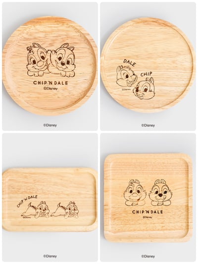 韓國大創 X 迪士尼聯名 奇奇蒂蒂家族 木製 置物盤、杯墊1