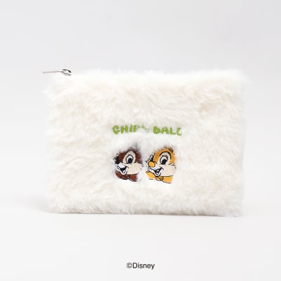 韓國大創 X 迪士尼聯名 奇奇蒂蒂家族 絨毛化妝包收納袋/零錢收納包9